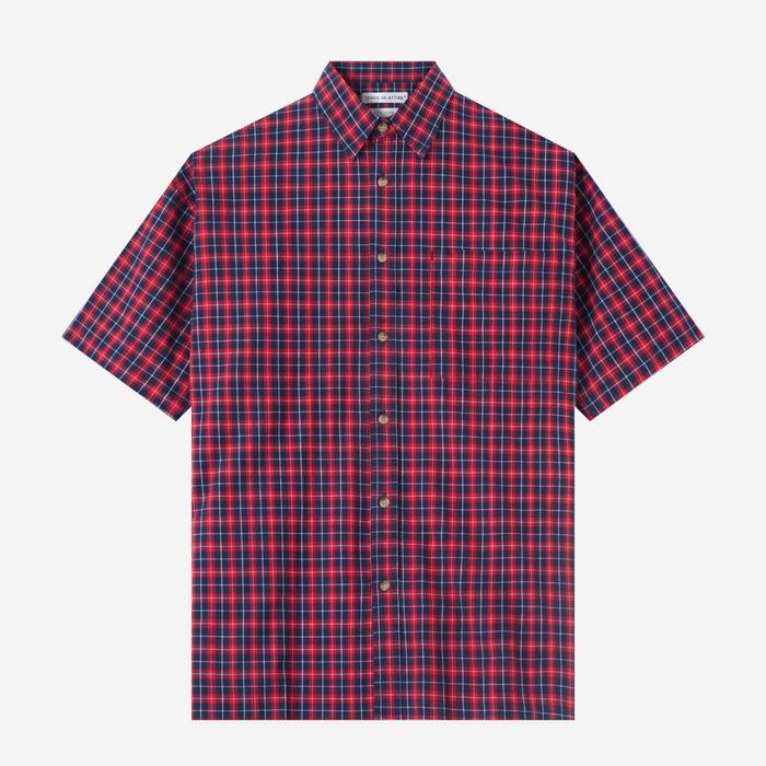 Gambar Kemeja Tenue - Anyday Short Sleeve Shirt - Red Navy dari Tenue de Attire Kota Administrasi Jakarta Selatan Tokopedia