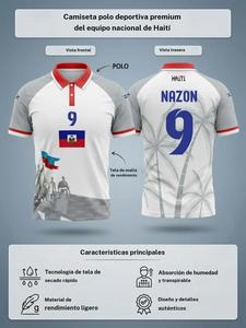 Camiseta de fútbol de Haití 2026 para hombres, equipo nacional, tejido de punto, diseño auténtico, camiseta de malla de alto rendimiento, equipo de aficionados de Haití de secado rápido