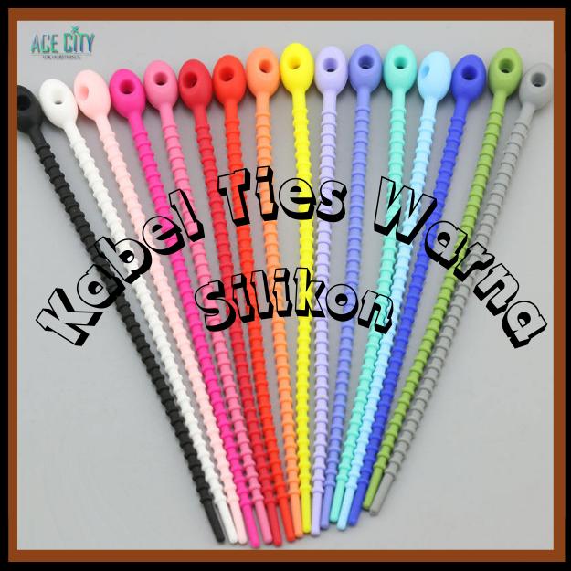 Product Introduction of Kabel Ties Warna / Tali Karet Silikon / Pengikat Kabel Multifungsi Ukuran 17cm&21cm 15