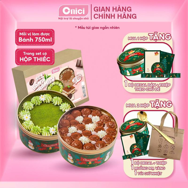  Set làm bánh Tiramisu HỘP THIẾC Bếp Của Mẹ ONICI thành phẩm 750ml hộp - Kèm công thức nấu 