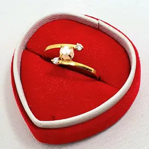 Cincin Emas Muda Silang Mutiara 1/2 Gram