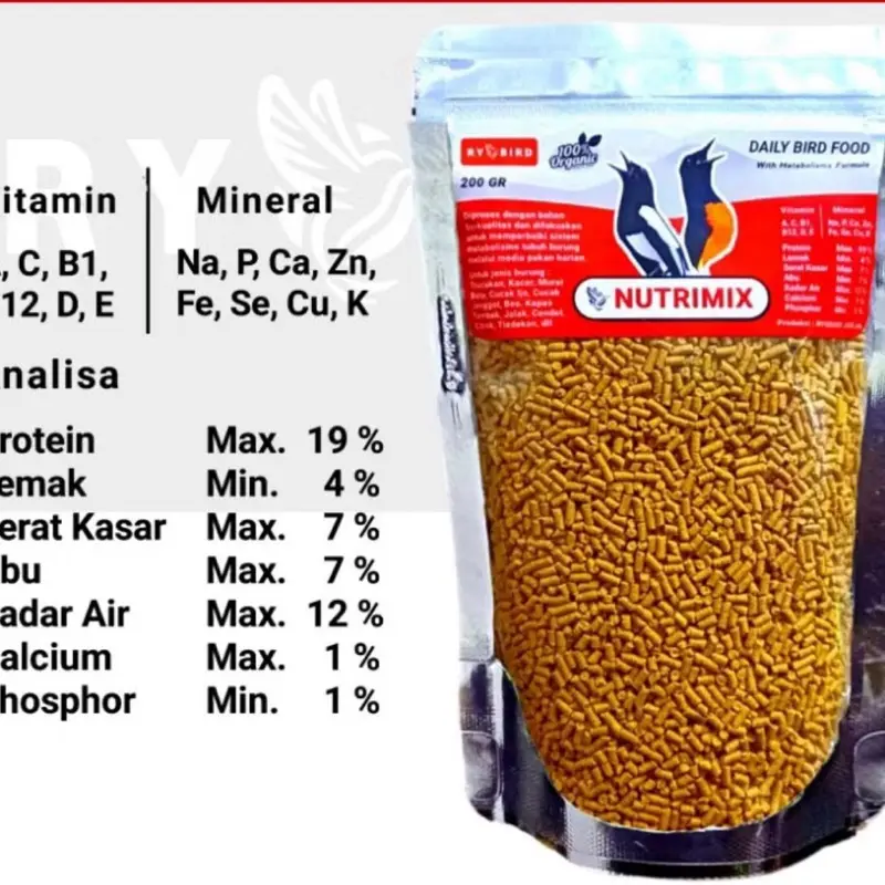 NUTRIMIX VOER KUNING Pakan Burung Murai Kacer Trucuk Jalak 3
