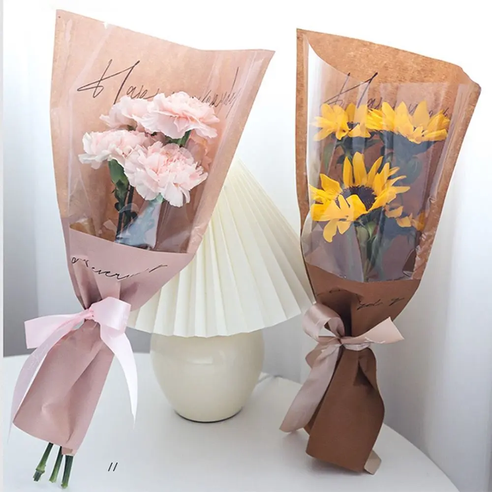 20/30PCS Waterproof Wrapping Sleeve Rose Packing Sleeve Bag Single Rose Transparent Bouquet Packing Bag Plastic Flower Packaging Bag Valentine's Day