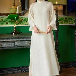 Cyra Dress Ao dai Aodai Polos Santorini Baju Atasan Wanita Gaun Panjang Silk Casual