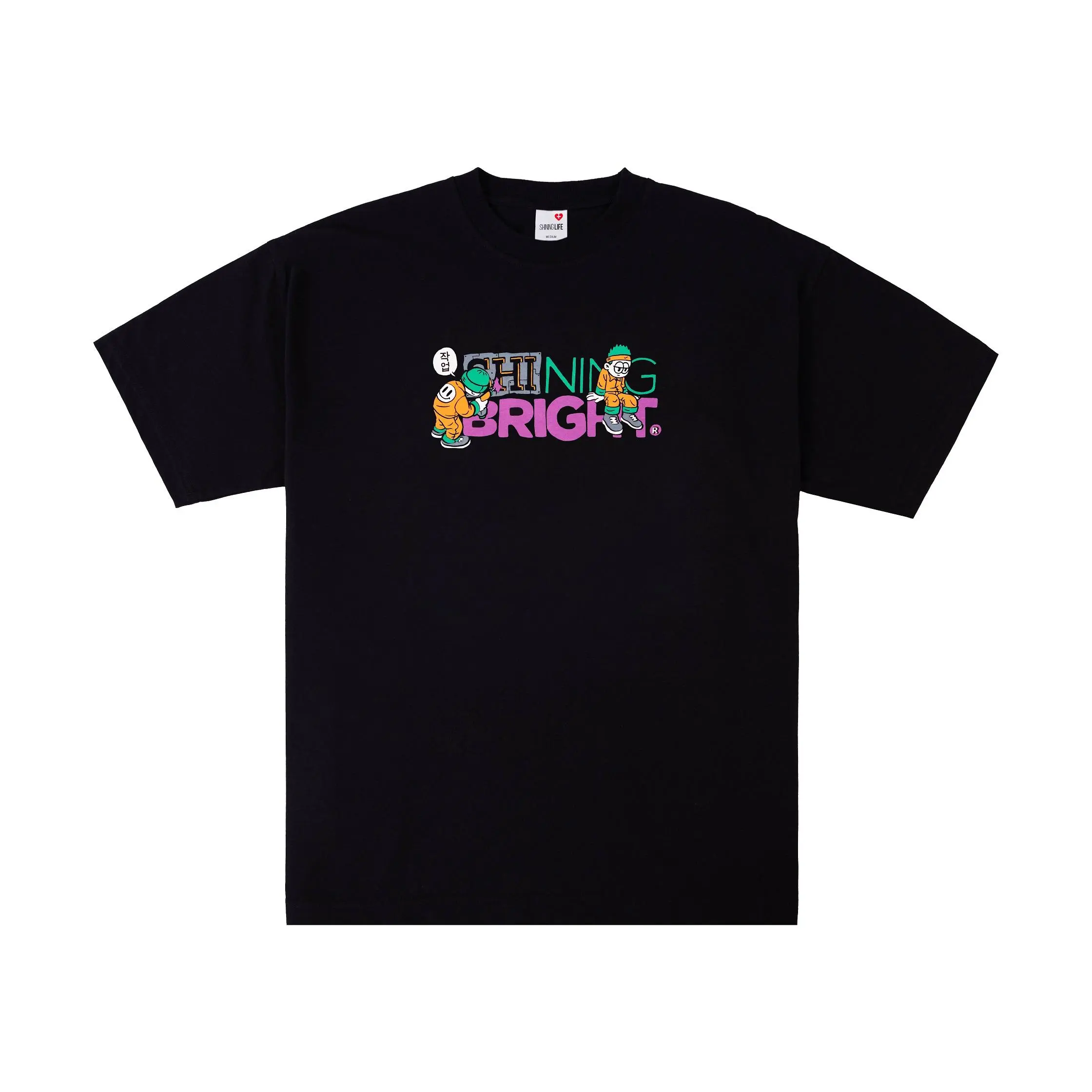 Shining Bright Work Tshirt - Black Kaos Pria Hitam Baju Streetwear Unisex
