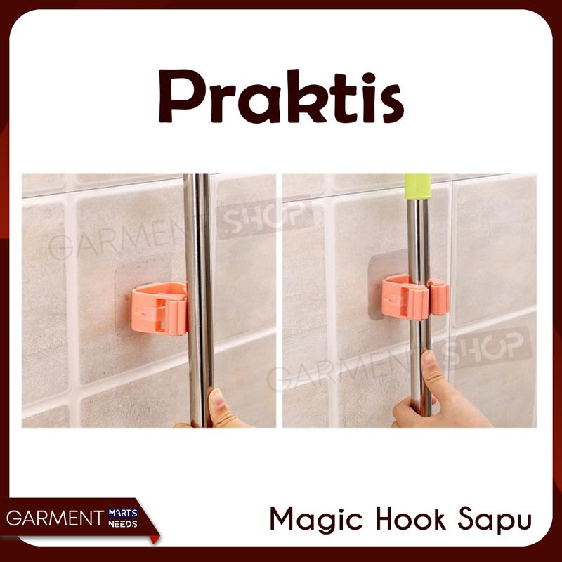 Gantungan Tempel Kaca Dinding Keramik Mebel Magic Hook Sapu 1