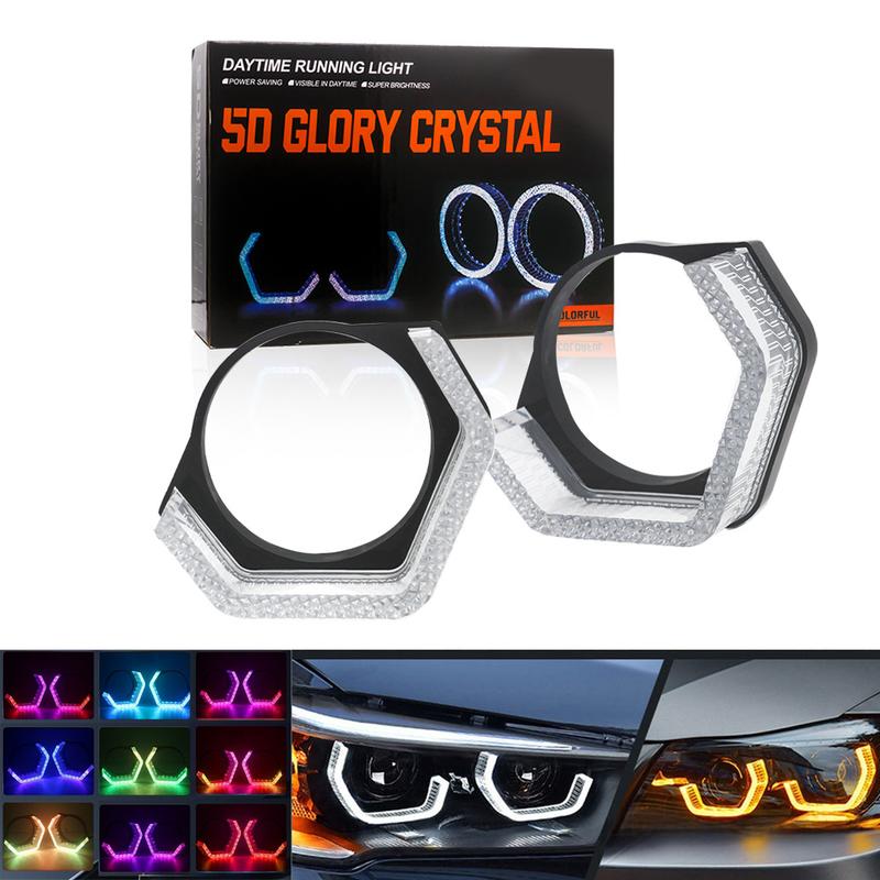 Tròng đèn RGB cho BMW, dành cho ống kính projector bi xenon, vòng mắt thiên…