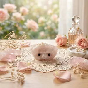 Light Purple Rose Quartz with Yellow Hematoid Hedgie Crystal RQ0109