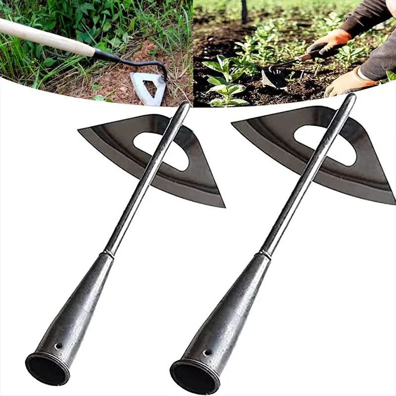 Steel Hardened Hoe - Handheld Gardening Weeding Tool for Planting Vegetables and Farming Agriculture