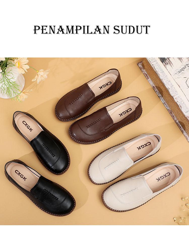 CXGK  Flatshoes - Sepatu Datar Wanita Hitam untuk Kerja (Office Lady) & Gaya Harian | Desain Korea Berkelas