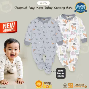 NEW MOTIF!! BABYLEON Jumpsuit Bayi 0-1Th Jumpsuit Kaki Tutup Sleepsuit Jumper Piyama Baju Lengan Panjang Tidur Bayi GY-052