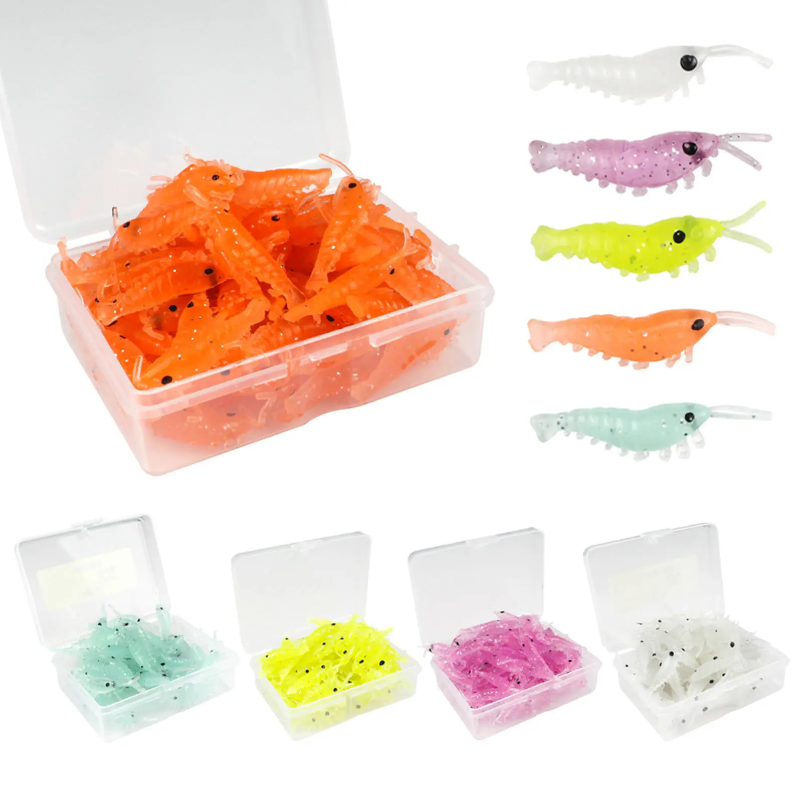 Silicone Shrimp Lures Set Simulation Fishing Baits Freshwater Soft Shrimp Lures Fishing Bait Worm Jig Silicone Artificial Baits Saltwater Freshwater Pike Perch