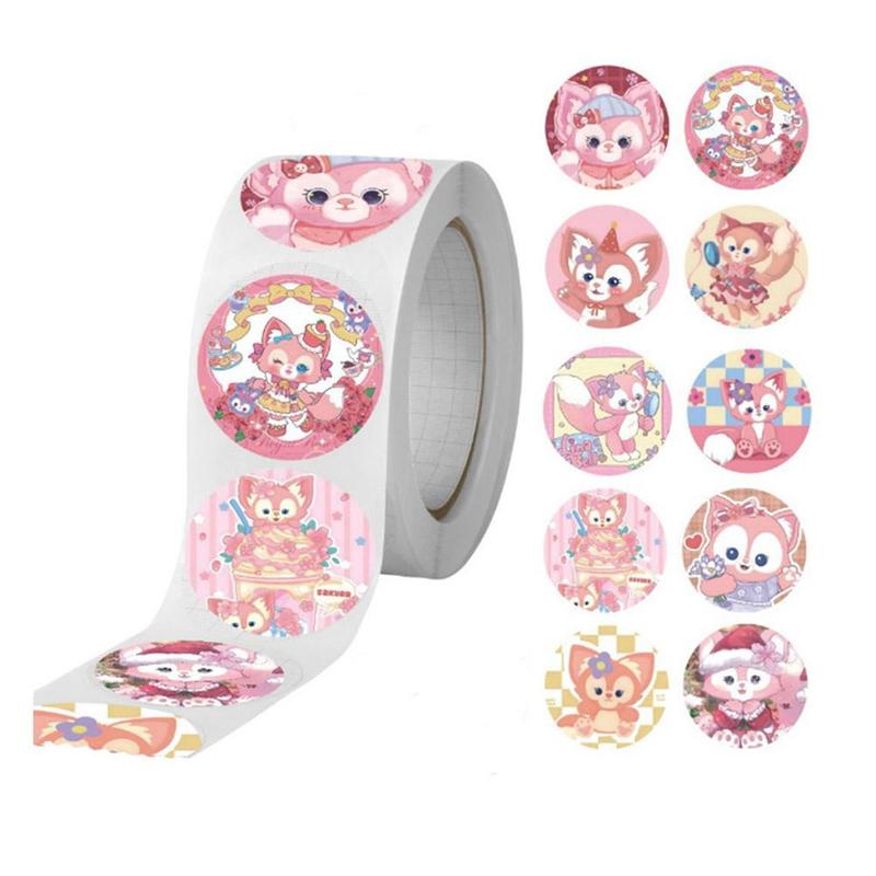Cuộn Nhãn Dán Hoạt Hình Kuromii, 500 Cái / cuộn, 6 Chioces Cho Bạn, 6.5 * 3 Cm, Giấy, Chất Liệu Sổ Tay 6