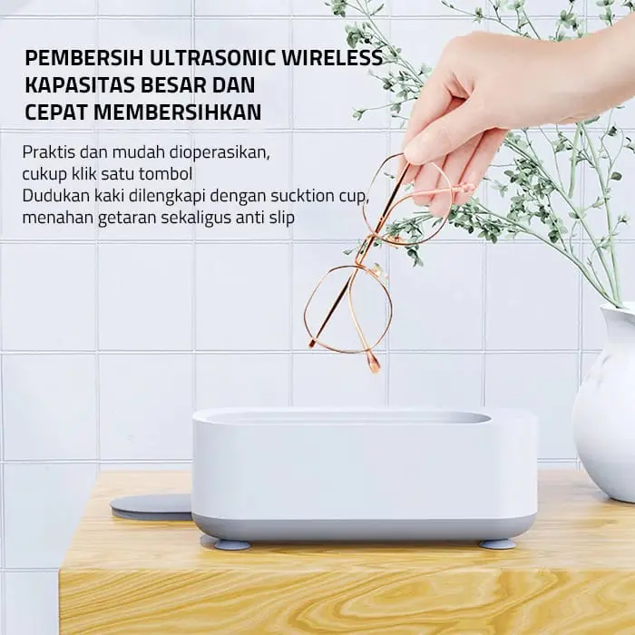 Ultrasonic Cleaning Box Alat Pembersih Multifungsi untuk Kacamata Perhiasan & Baterai dengan Teknologi Getaran Ultrasonik Praktis dan Efektif untuk Peralatan Membersihkan