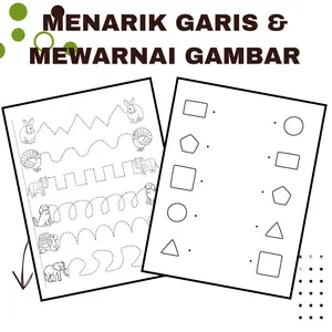 50pc Belajar Nenarik Garis dan Mewarnai Harga Termurah!!! Belajar Anak
