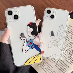 Casing Ponsel TPU Bening Bergambar Motif Kartun Cinderella For iPhone 11 12 13 14 15 PRO MAX X XS XR XSMAX 7/8PLUS SE20/SE22