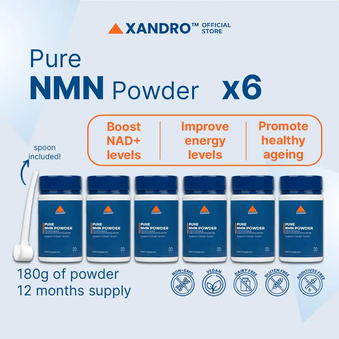 NMN Super Pack [ 6 x NMN Powder, 12 months supply ] Boost NAD+, Energy Booster, Healthy Aging, Enhance Immunity, Cognitive Health