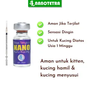 Nano Kutu Obat kutu tetes untuk Kucing bayi kitten dewasa dan induk hamil menyusui