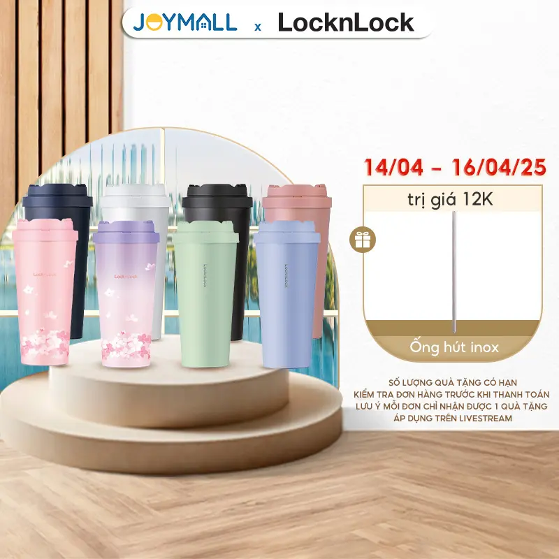 Ly Giữ Nhiệt LocknLock Energetic One Touch LHC3249 550ml, Hàng Chính Hãng, Nắp Một Chạm,Thép Không Gỉ 316L- JoyMall [tặng ống hút inox từ  14/04 - 16/04/25 chỉ có trên livestream ]