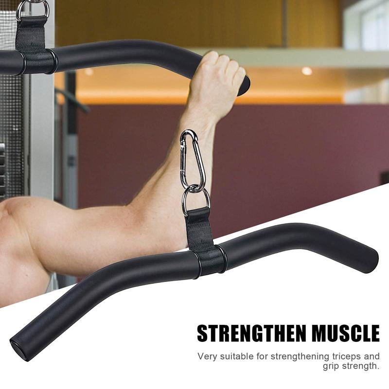Gym Home Fitness Pulldown Bar Hand Grip Pulley Cable Machine Attachment ...