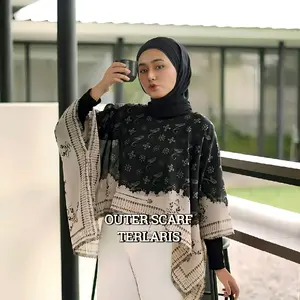 outer scarf kimono pakaian wanita /  outer scarf motif  terbaru / outwear wanita / pakaian wanita Muslim Casual Voal Cardigan Basic Kardigan