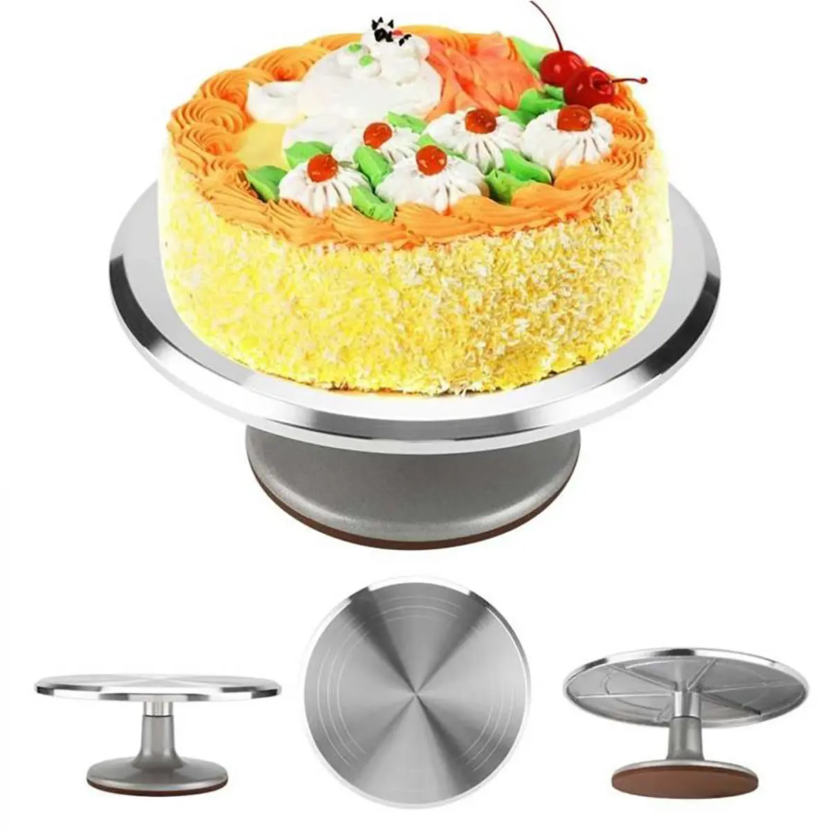 12inch Aluminum Meja Putar Penghias Kue Baki Cake Tray Lazy Susan Cake Rotary Kue ulang tahun Kitchenware