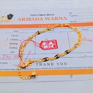GELANG TANGAN PECAH KOPI emas muda 3,5g free surat resmi dari toko
