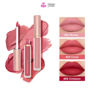 3Pcs Matte Lipstick Set Lipstik Cair Matte Tahan Lama Tidak Luntur Tidak Transfer Melembapkan Warna Velvet Elegan Cocok Untuk Wanita Remaja & Makeup Harian/Pesta
