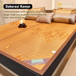 Tikar Lipat Bambu Premium / Karpet Alas Lantai Ukuran 180x200cm Besar (FREE TAS) / Matras Bambu Pendingin Pelindung Kasur - X2A2