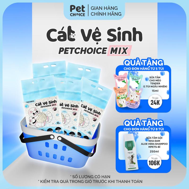 Cát Đậu Nành Mix Đất Sét PetChoice 6L/2KG - Khử mùi vượt trội, vón cục nhanh, an toàn cho mèo