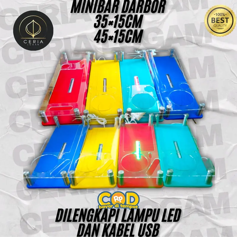 Minibar Dasbor Universal semua mobil, 35×15cm dan 45×15cm dilengkapi lampu LED dan kabel USB 0