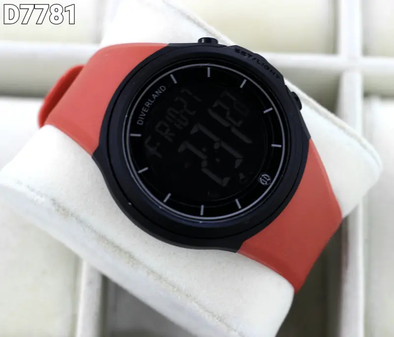 Jam Tangan Fashion Pria Diverland 7781 Original Garansi Mesin 6 Bulan karet al digital watch 4