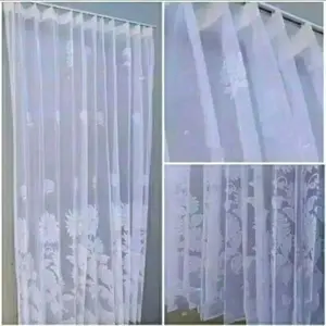 Vitase Putih Polos Gorden Vitrase Motif Daleman Plisket Serut Hordeng Curtain Lebar 110 x Tinggi 200 cm Kualitas Bagus Jahitan Rapih
