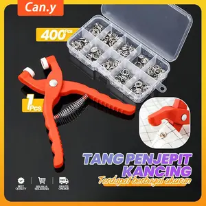 [100 buah] Set alat pemasangan kancing, alat tanpa paku dan tanpa jahit untuk seprai, penutup selimut, dan kancing pakaian