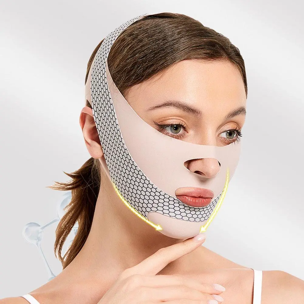 Băng Quấn Mặt V Shaper, Masseter Hai Cằm, Mặt Nạ Làm Đẹp, Điêu Khắc Khuôn Mặt Làm Đẹp, Mặt Nạ Ngủ, 1 Miếng