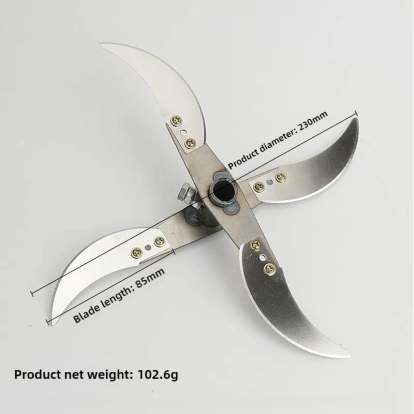 Pisau Mesin Cacah Rumput Sayuran Multifungsi Pakan Ternak Entok Ayam untuk Dinamo dan Stick Bor Jenis baru alat pemotong sayuran dengan mata pisau yang lebih tebal, dudukan mata pisau, dan batang dasar.