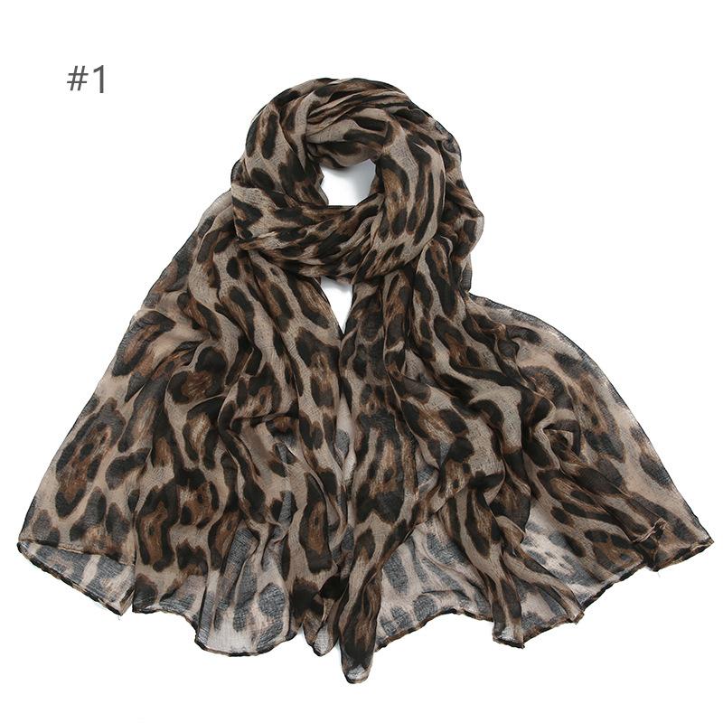 Product Introduction of High quality women's scarves for outdoor travel,Large scarf, 180cm x 80cm, made of Bali Yarn fabric, classic star leopard print, suitable as a hair scarf for women 5