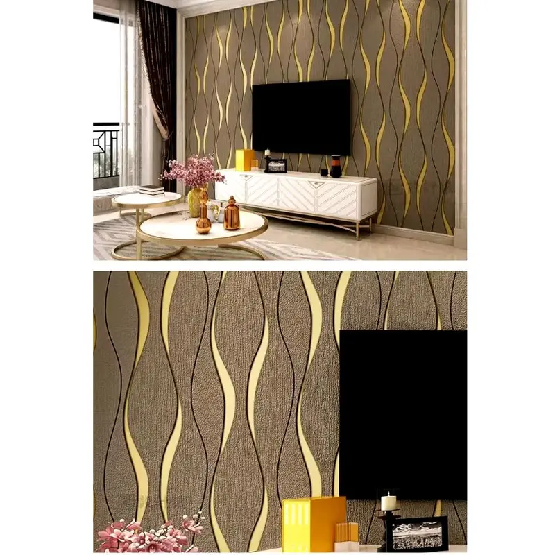 Wallpaper Dinding Motif Gelombang Klasik 8m s/d 9m x 45cm sticker Pvc 4