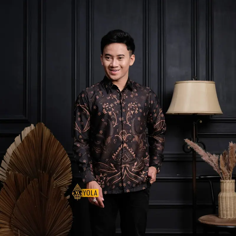 Batik Pria Lengan Panjang BATIK JULUNG SUNGSANG HRB026 motif KERATONAN Kode 002 size M L XL XXL Reguler 3