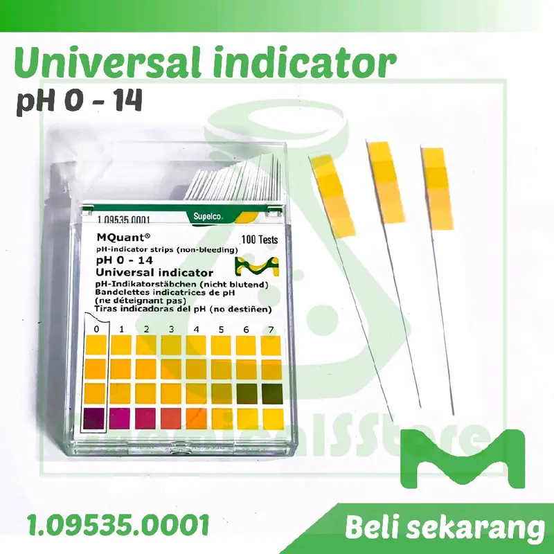 Universal indicator | Indikator universal | Kertas pH | pH Paper | Merck repack per 1strips 0
