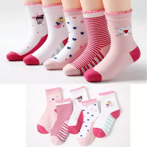 Paket 4 Pasang Kaos Kaki Anak TK/PAUD Panjang Motif Karakter Lucu Cowo & Cewe