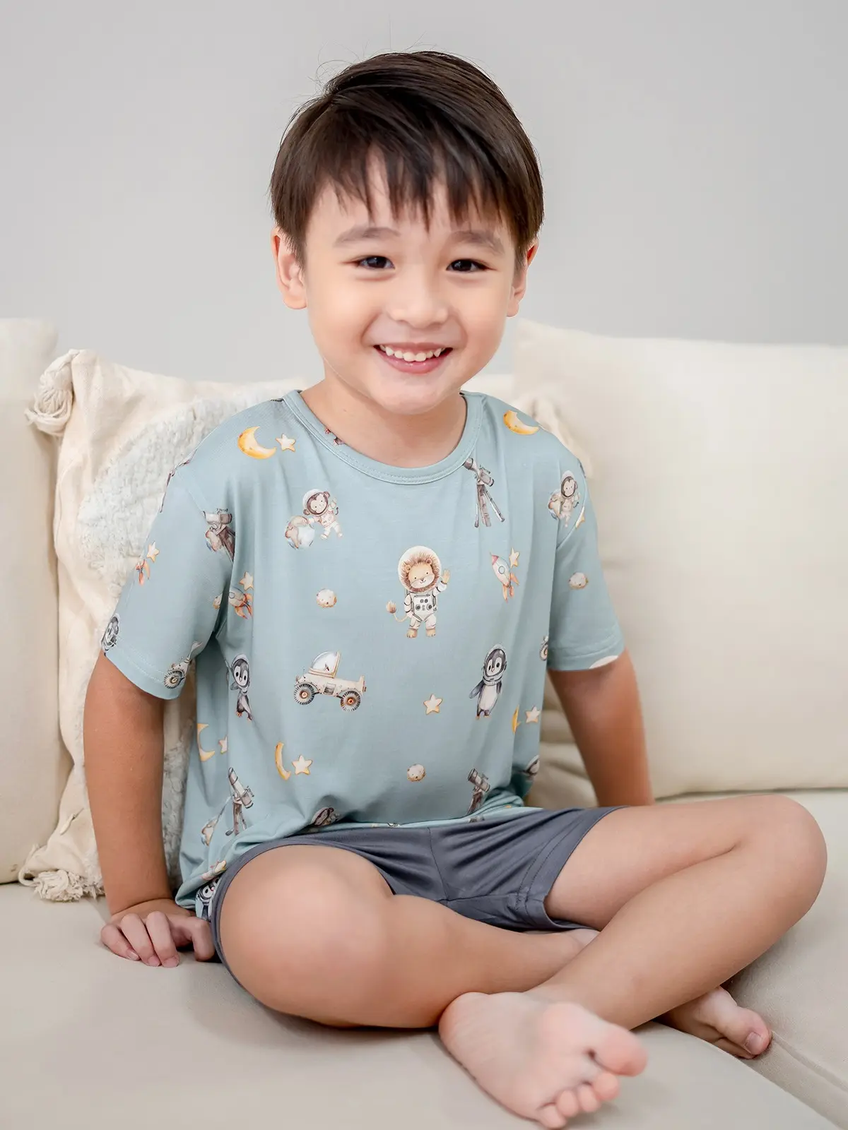 Coastberry Galactic Animal Squad Bamboo Tee & Shorts Set