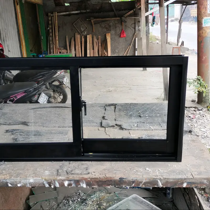 JENDELA SLIDING T50 X L100 ALUMINIUM BAHAN JUMBO PINTU VENTILASI JENDELA DAPUR MINIMALIS MODERN TERBARU MURAH 7