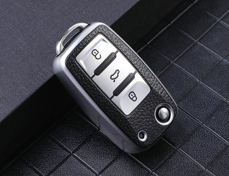 Product Introduction of For Leather Car Key Case Full TPU  Cover Protection Shell Bag for VW Tiguan Passat Golf Jetta Lavida Skoda 12