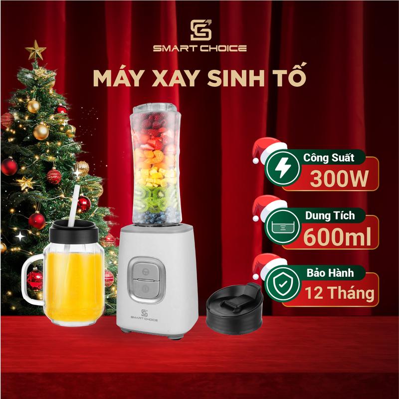  Máy Xay Sinh Tố 600ml SMARTCHOICE SCG-ST002 Xay Sinh Tố Hoa Quả Mini Cối Nhựa ABS Chính Hãng Bảo Hành 12 Tháng 