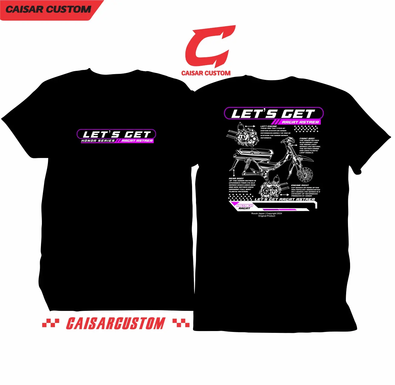Baju Kaos Ragat Astrea Motor Herex Caisar Custom - 100% Premium Cotton Combed 30s - Distro Pria - Mobil, Keren