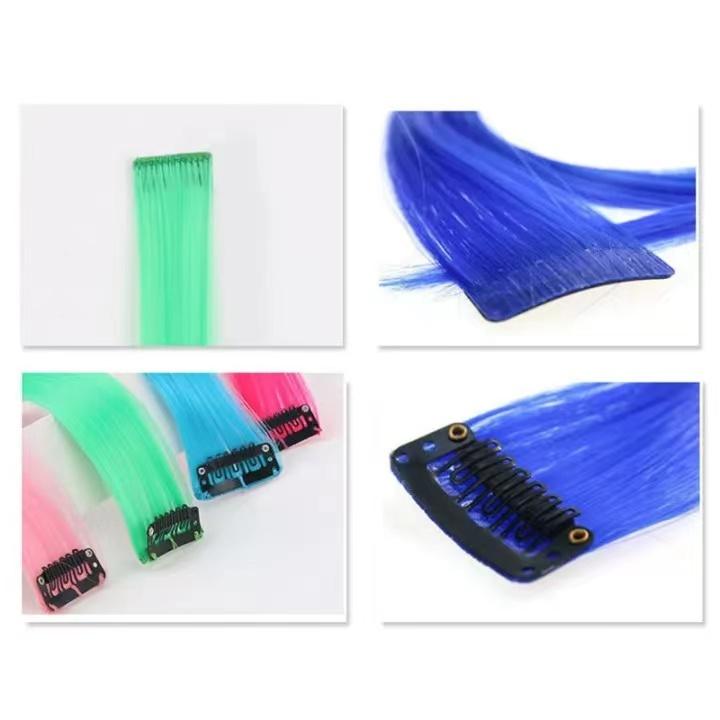 BEAUTY Wig Jepit Rambut Palsu Lurus Panjang Single Hair Extention Colourful Wanita / Klip Wig Rambut Palsu Cewek Korea Warna Warni Hair Clip Import 8