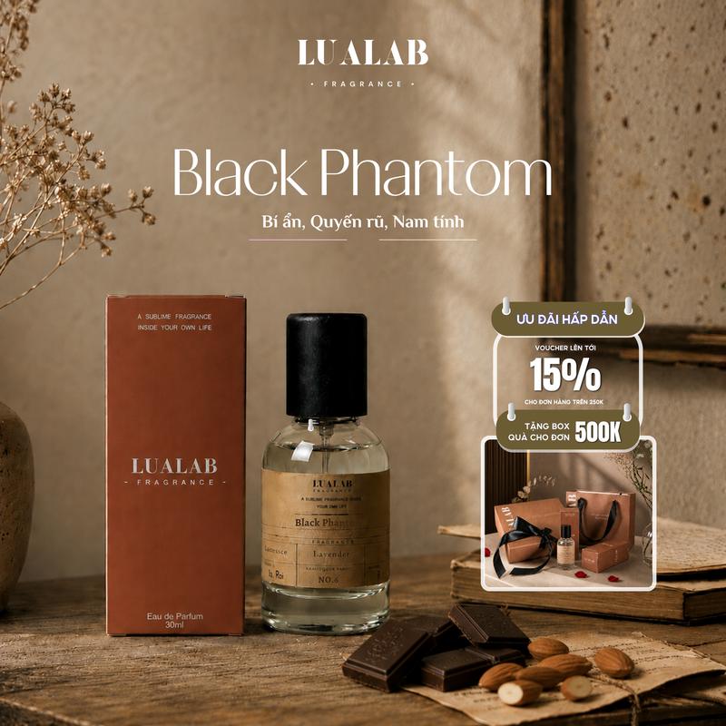 Nước hoa nam Lualab Black Phantom dung tích 30ml phong cách Nam tính Bí ẩn Nồng nàn NO6