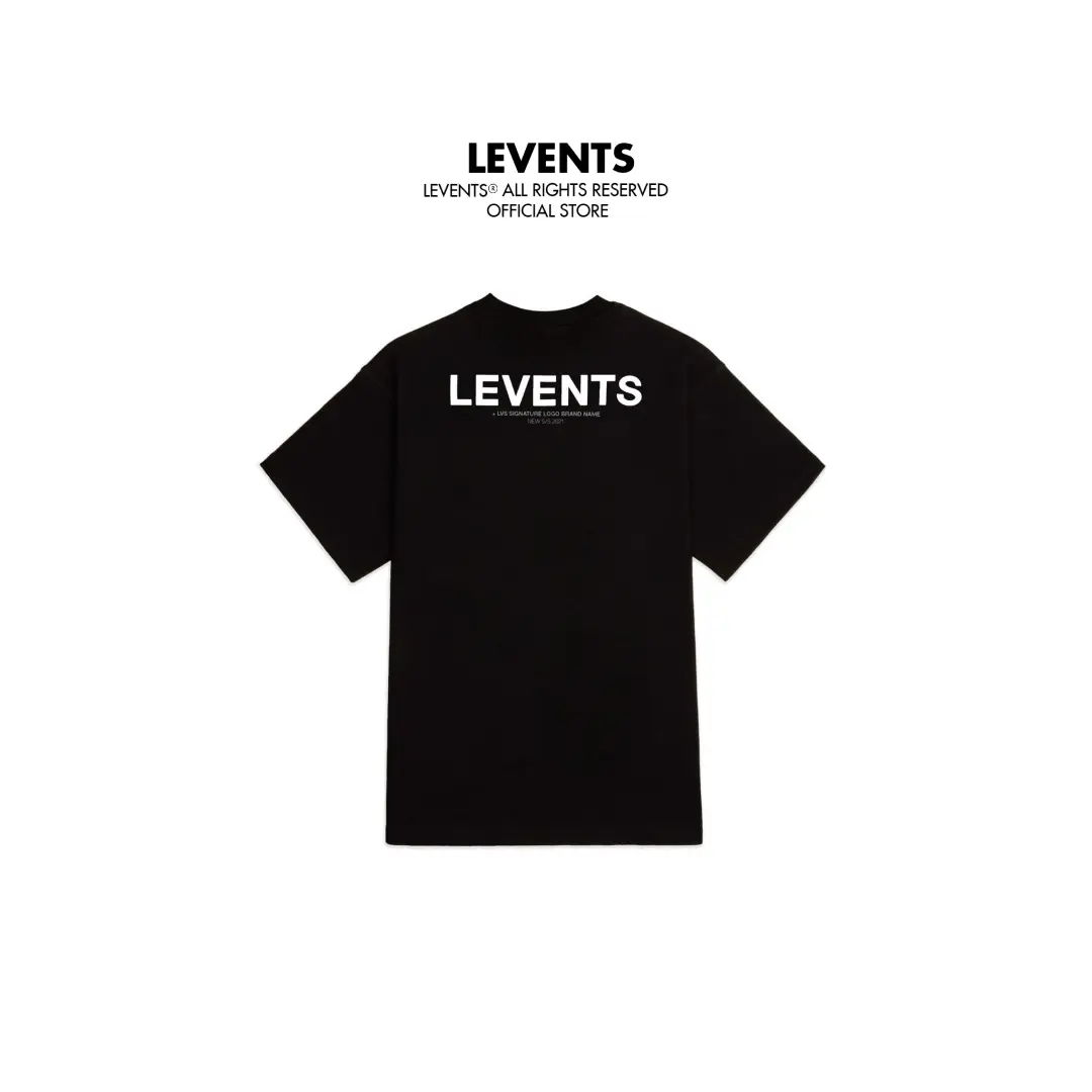 Áo thun Levents XL Logo Black/ White Tee 100% Cotton Unisex T-shirt Oversized