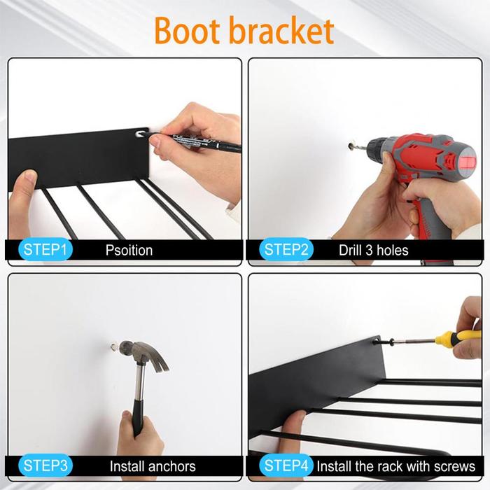 Jual Wader Hanger Boot Stand Sturdy Metal Wall Mounted Boot Rack ...